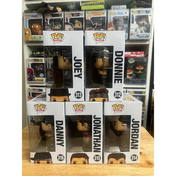 COMPLETE SET New Kids on the Block Funko Pops Donnie Joey Danny Jordan Jonathan - Picture 3 of 6
